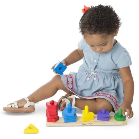 Melissa&Doug Ahşap Renkli Şekil Dizme - Stack & Sort Board