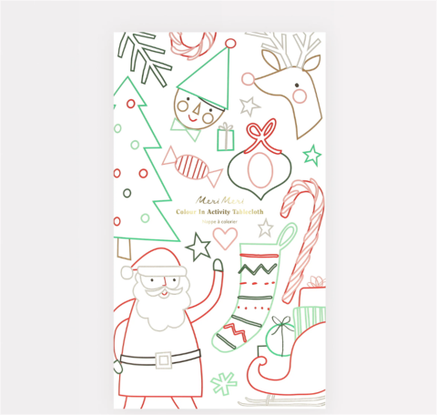 Meri Meri - Christmas Colour In Activity Tablecloth - Yeni Yıl Aktivite Masa Örtüsü