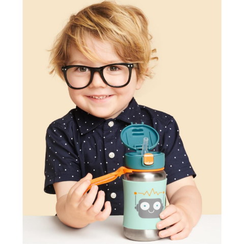 Skip Hop Spark Style Pipetli Paslanmaz Çelik Suluk - Robot