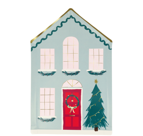 Meri Meri - Festive House Plates - Kutlama Evi Tabak (8'Li)