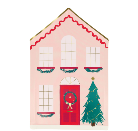 Meri Meri - Festive House Plates - Kutlama Evi Tabak (8'Li)