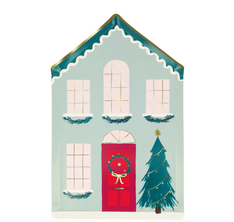 Meri Meri - Festive House Plates - Kutlama Evi Tabak (8'Li)