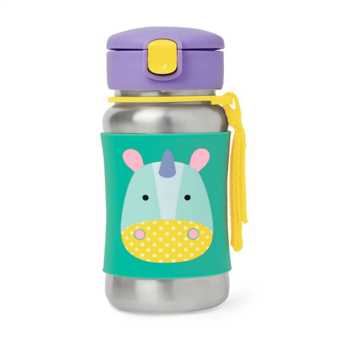 Skip Hop Zoo Paslanmaz Çelik Pipetli Suluk - Unicorn