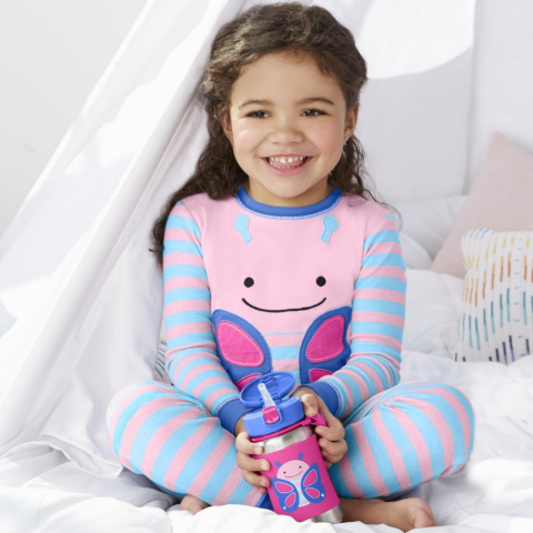 Skip Hop Zoo Paslanmaz Çelik Pipetli Suluk - Kelebek