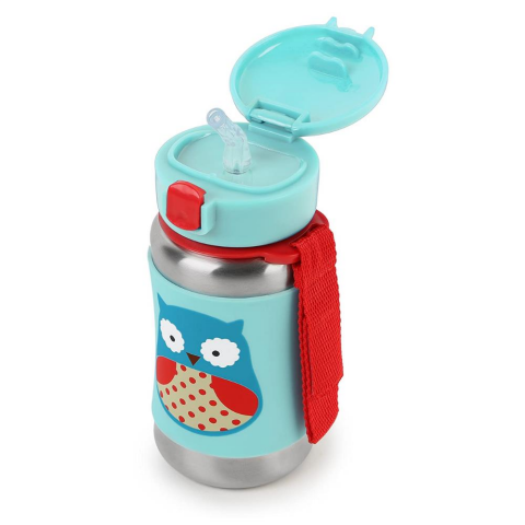 Skip Hop Zoo Paslanmaz Çelik Pipetli Suluk - Baykuş