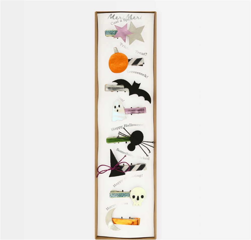 Meri Meri - Halloween Icons Hair Clips - Cadılar Bayramı Tokalar (8'Li)