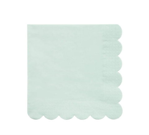 Meri Meri - Pale Mint Large Napkin - Soluk Nane Yeşili Peçeteler - 20Li