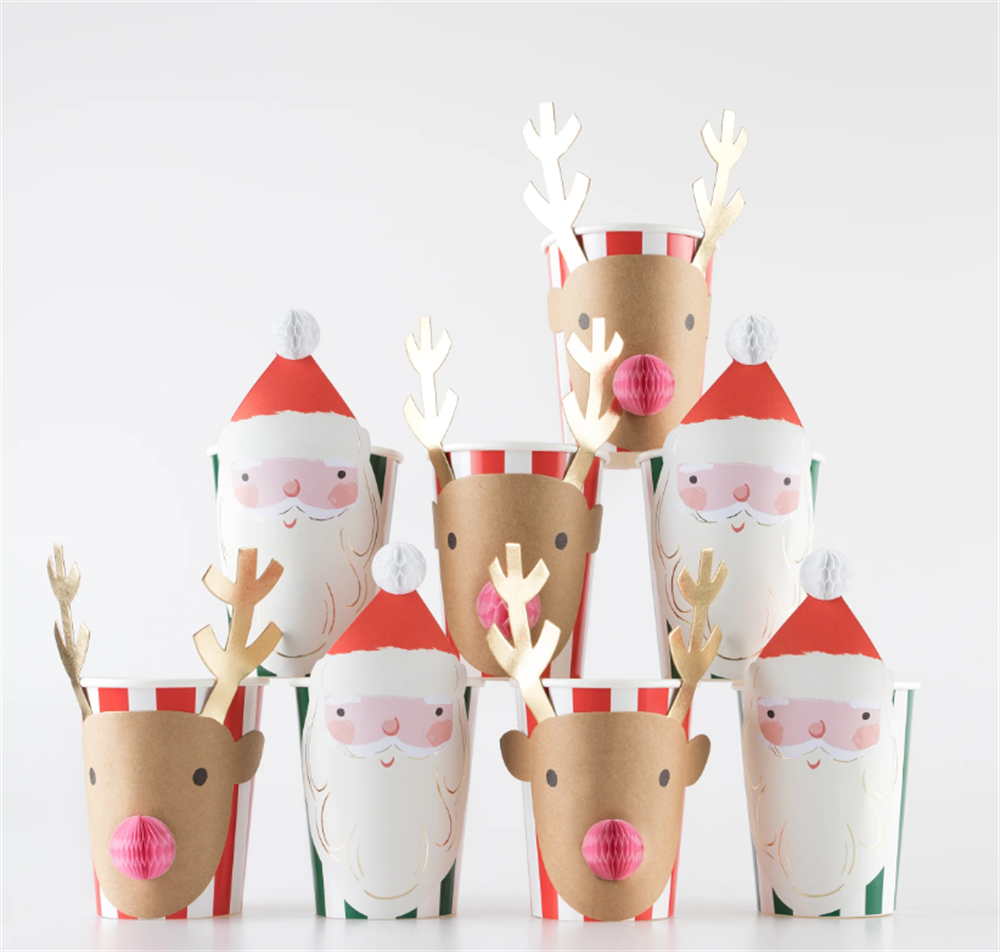 Meri Meri - Christmas Honeycomb Cups - Yeni Yıl Bardak (8'Li)