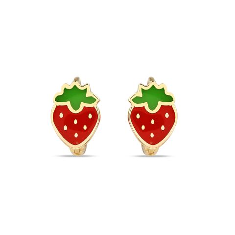 Altın Çilek Çocuk Küpe