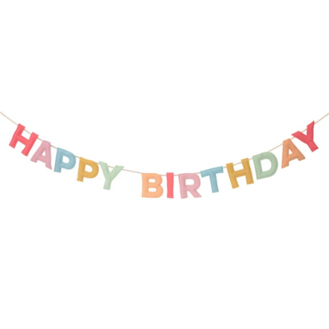 Meri Meri - Fely Happy Birthday Garland - Keçe Happy Birthday Asılan Süs