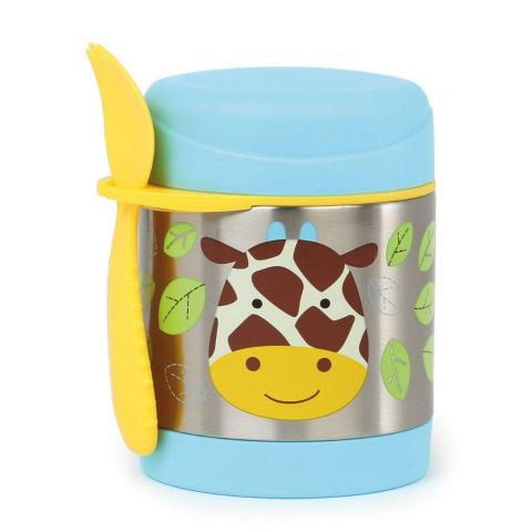 Skip Hop Paslanmaz Çelik Mama Saklama ve Taşıma Termosu 2 Parça Set - Zürafa