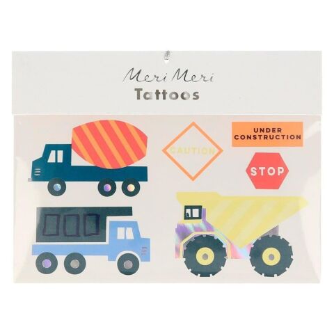 Meri Meri - Construction Tattoos - İnşaat Geçici Dövmeler