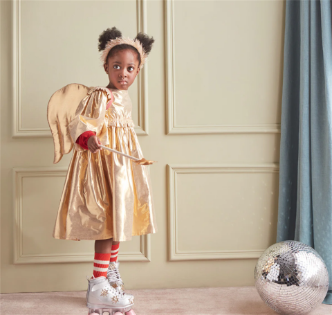 Meri Meri - Gold Angel Dress Age 5-6 - Altın Melek Elbise 5-6 Yaş