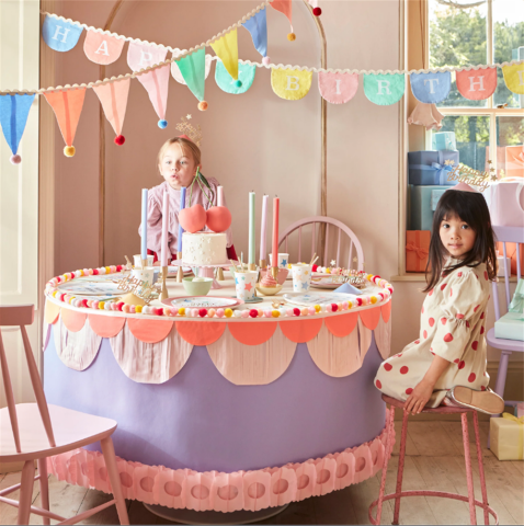 Meri Meri - Pastel Pom Pom Flag Garland - Pastel Pom Pom Bayrak Asılan Süs