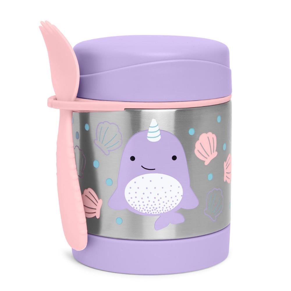 Skip Hop Paslanmaz Çelik Mama Saklama ve Taşıma Termosu 2 Parça Set - Narwhal