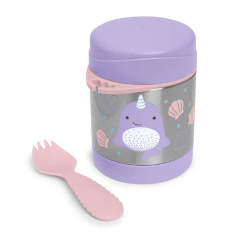 Skip Hop Paslanmaz Çelik Mama Saklama ve Taşıma Termosu 2 Parça Set - Narwhal