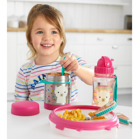 Skip Hop Paslanmaz Çelik Mama Saklama ve Taşıma Termosu 2 Parça Set - Lama