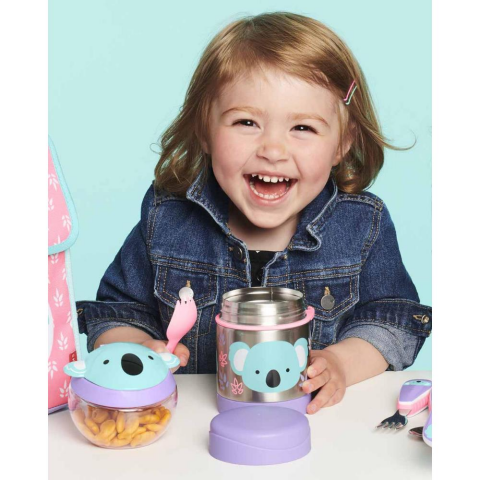 Skip Hop Paslanmaz Çelik Mama Saklama ve Taşıma Termosu 2 Parça Set - Koala