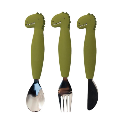 Trixie Silikon Çatal Bıçak Kaşık Takımı // Mr. Dino