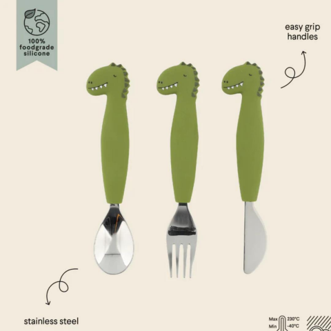 Trixie Silikon Çatal Bıçak Kaşık Takımı // Mr. Dino