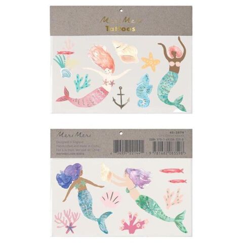 Meri Meri - Mermaid Tattoos - Deniz Kızı Geçici Dövme - L