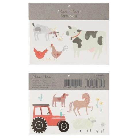 Meri Meri - On The Farm Tattoos - Çiftlik Geçici Dövme - L