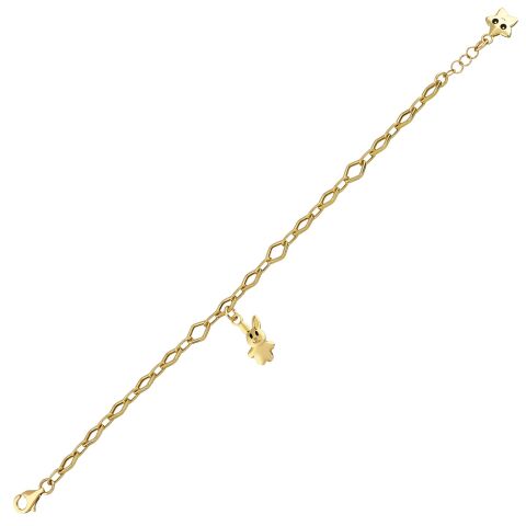 Altın Tavşan Zincirli Çocuk Bileklik