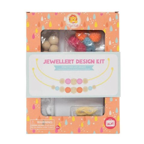 Tiger Tribe Takı Tasarım Seti / Pom Poms & Beads - Jewelery Kit