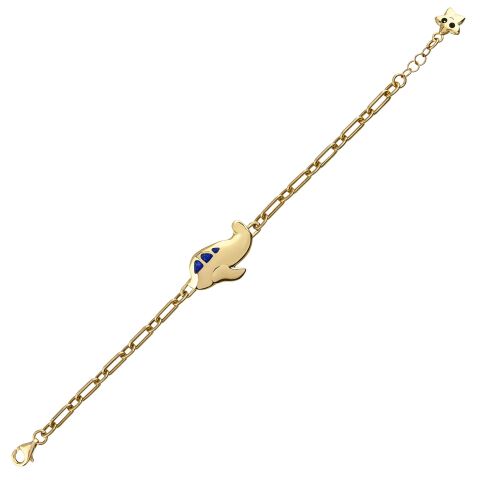 Altın Uçak Zincirli Charm Çocuk Bileklik