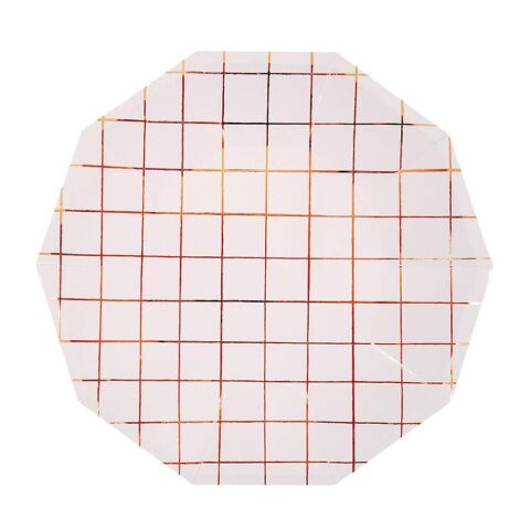 Meri Meri - Rose Çizgili Tabak