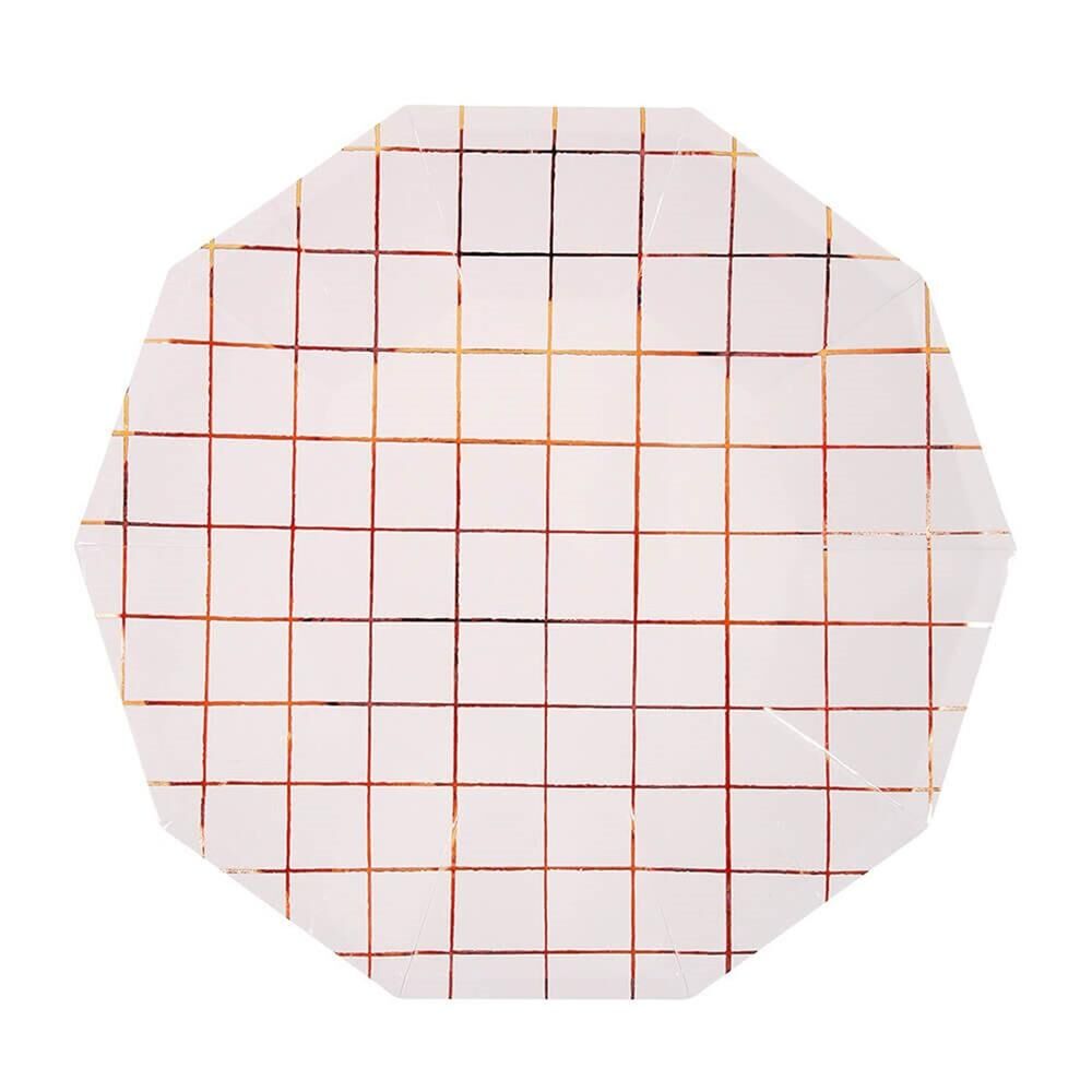 Meri Meri - Rose Çizgili Tabak