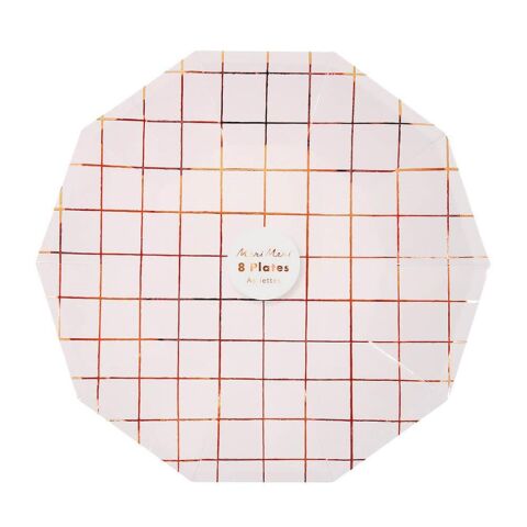 Meri Meri - Rose Çizgili Tabak