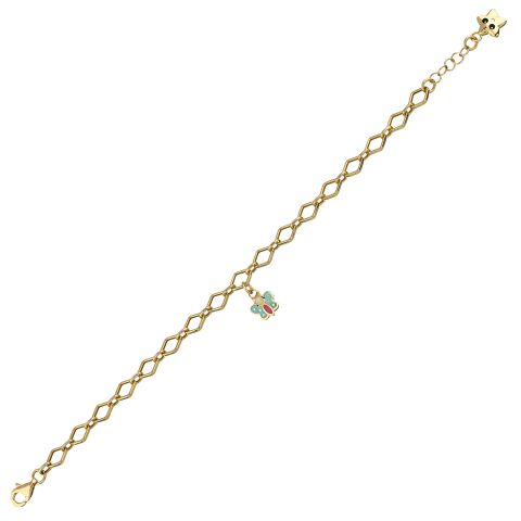 Altın Kelebek Zincirli Charm Çocuk Bileklik
