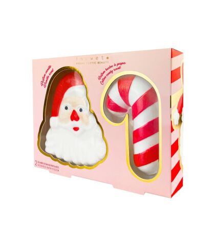 Inuwet Noel Baba ve Baston Şeker Şeklinde 2li Banyo Bombası Seti