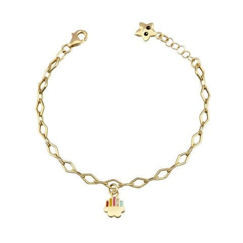 Altın Yağmur Bulutu Zincirli Charm Çocuk Bileklik