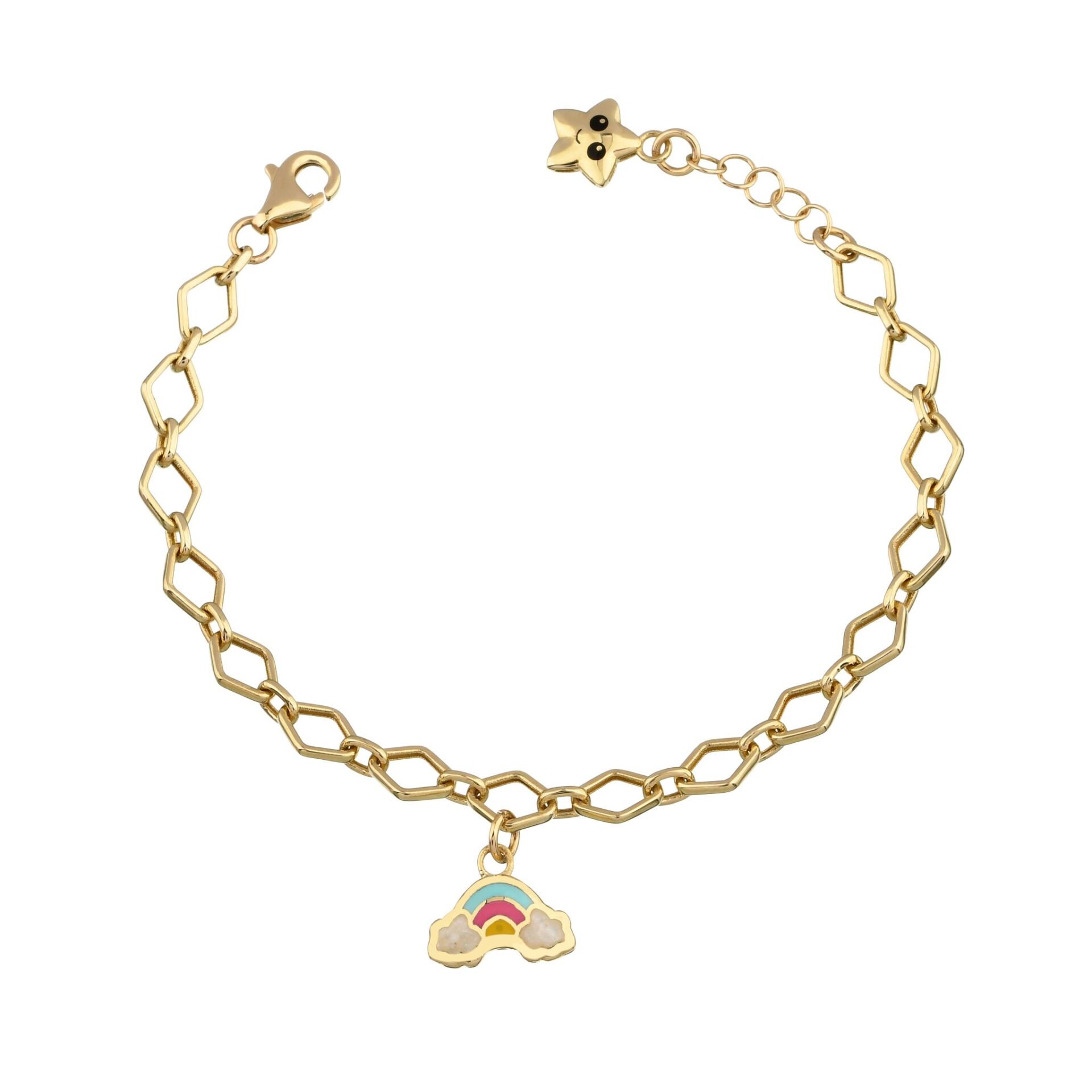 Altın Gökkuşağı Zincirli Charm Çocuk Bileklik