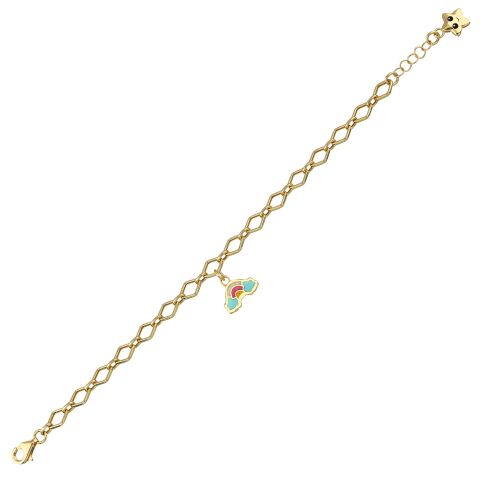 Altın Gökkuşağı Zincirli Charm Çocuk Bileklik