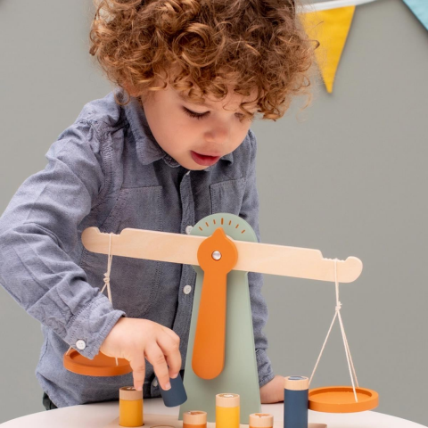 Trixie - Wooden Scale With 6 Weights - 6 Ağırlıklı Ahşap Terazi