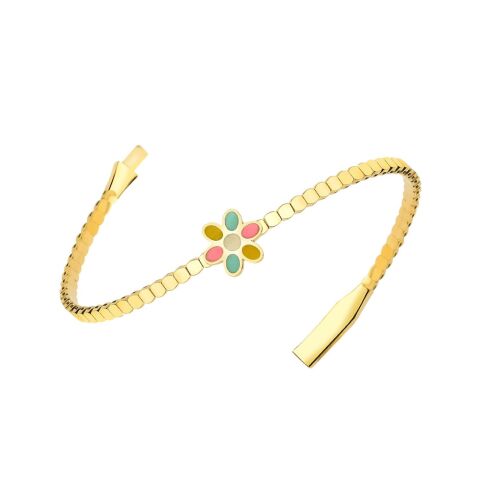 Altın Renkli Çiçek Çocuk Kelepçe