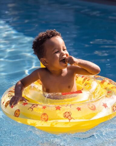 Swim Essentials - Yellow Circus Bebek Sırt Destekli Yüzme Simidi 0-1 Yaş