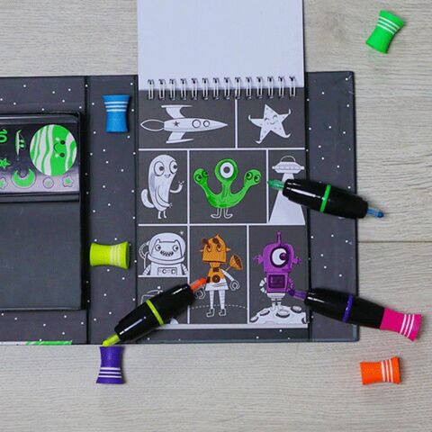 Tiger Tribe Neon Boyama Seti / Outer Space - Neon Colouring Set