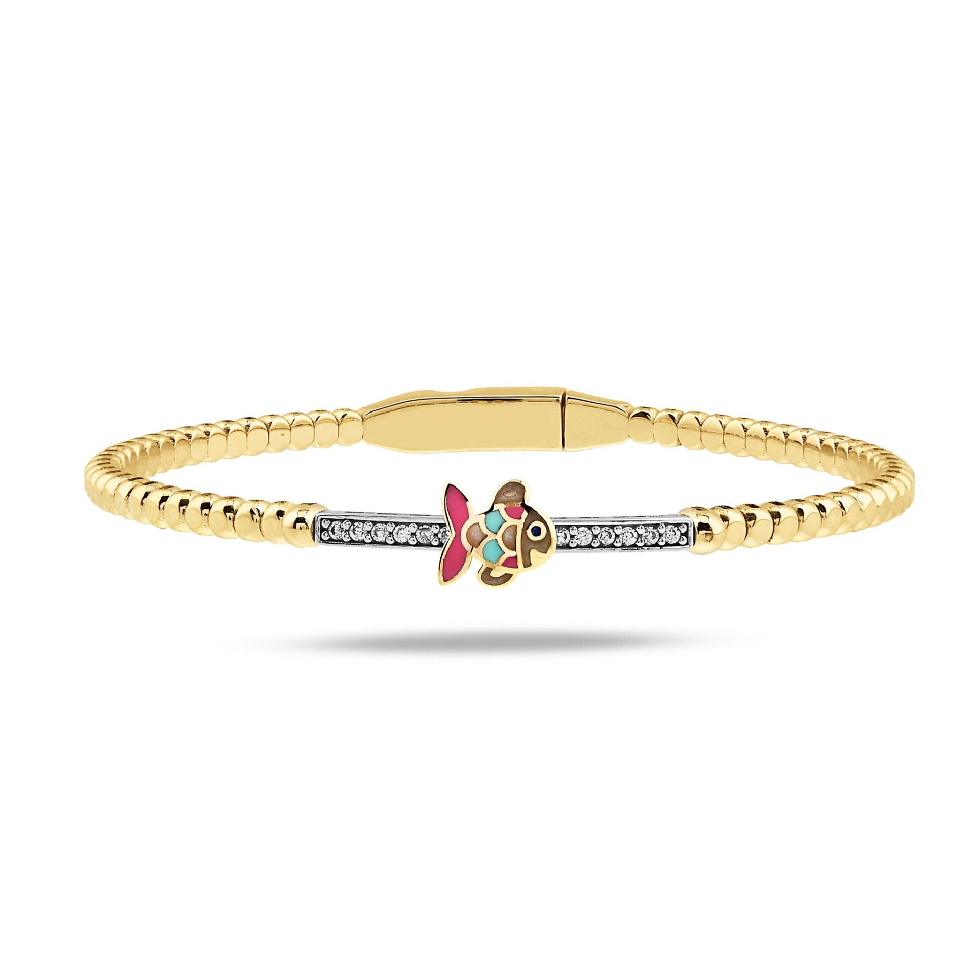 Altın Taşlı Oynar Balık Çocuk Kelepçe