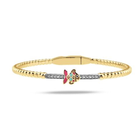 Altın Taşlı Oynar Balık Çocuk Kelepçe