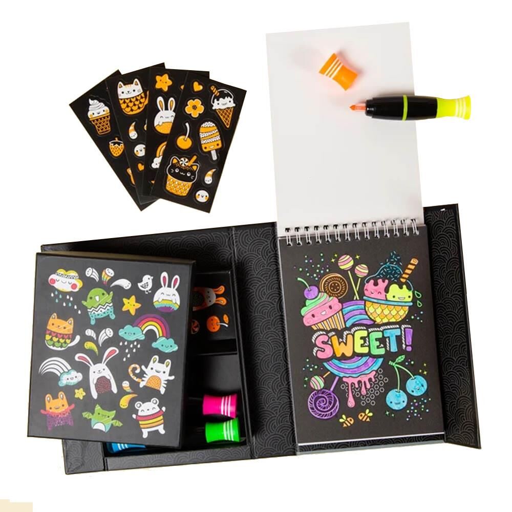 Tiger Tribe Neon Boyama Seti/ Glow Friends - Neon Colouring Set