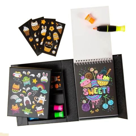 Tiger Tribe Neon Boyama Seti/ Glow Friends - Neon Colouring Set