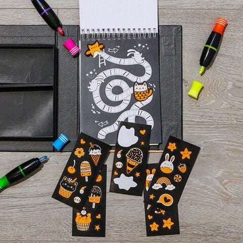 Tiger Tribe Neon Boyama Seti/ Glow Friends - Neon Colouring Set