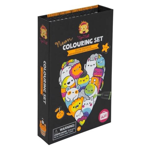 Tiger Tribe Neon Boyama Seti/ Glow Friends - Neon Colouring Set