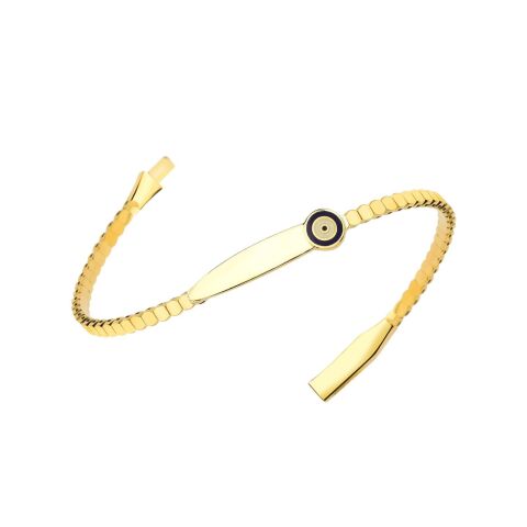 Altın Kişiselleştirilmiş Nazar Boncuğu Çocuk Kelepçe