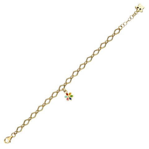 Altın Papatya Zincirli Çocuk Bileklik