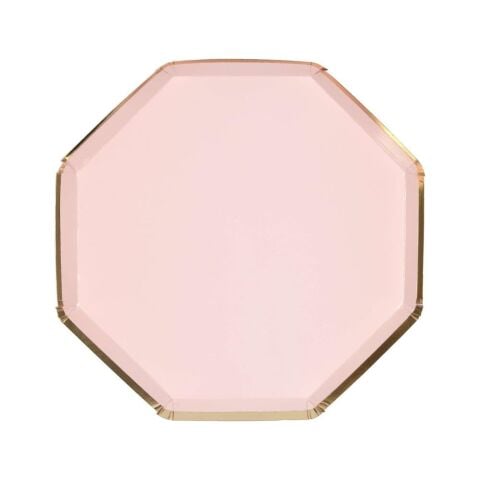 Meri Meri - Dusky Pink Plates - Toz Pembe Tabaklar - M - 8'Li